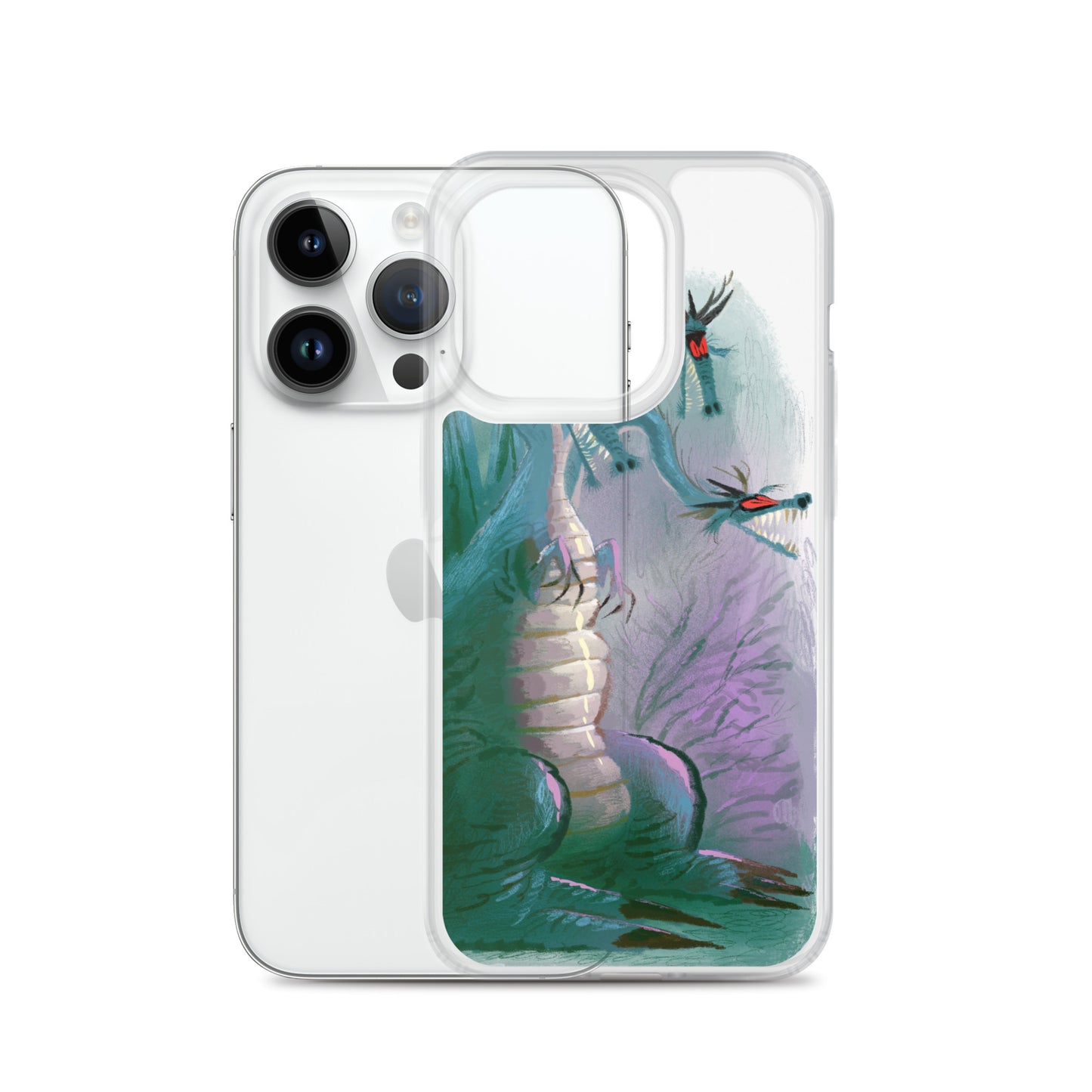 "Dragon Clear iPhone Case - Hand-Drawn Illustration by Leo Matsuda | Unique Fantasy Art Design"