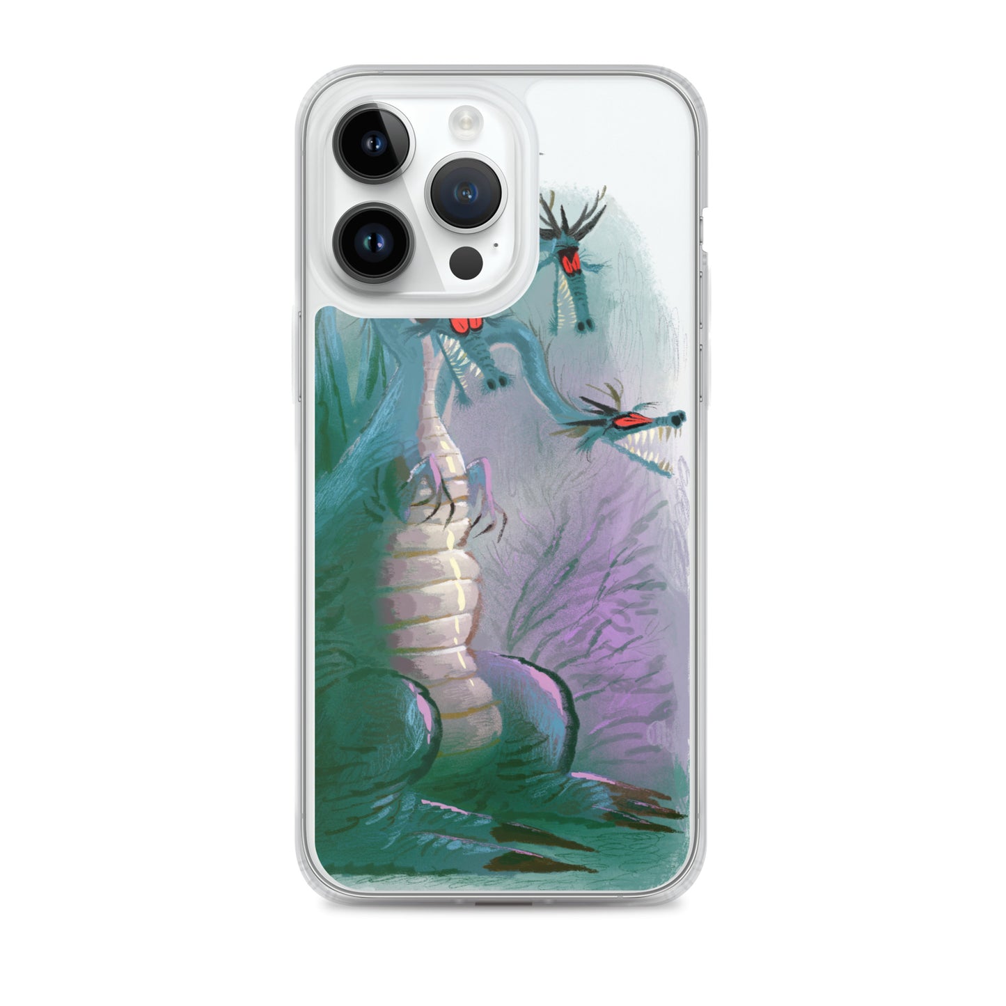 "Dragon Clear iPhone Case - Hand-Drawn Illustration by Leo Matsuda | Unique Fantasy Art Design"