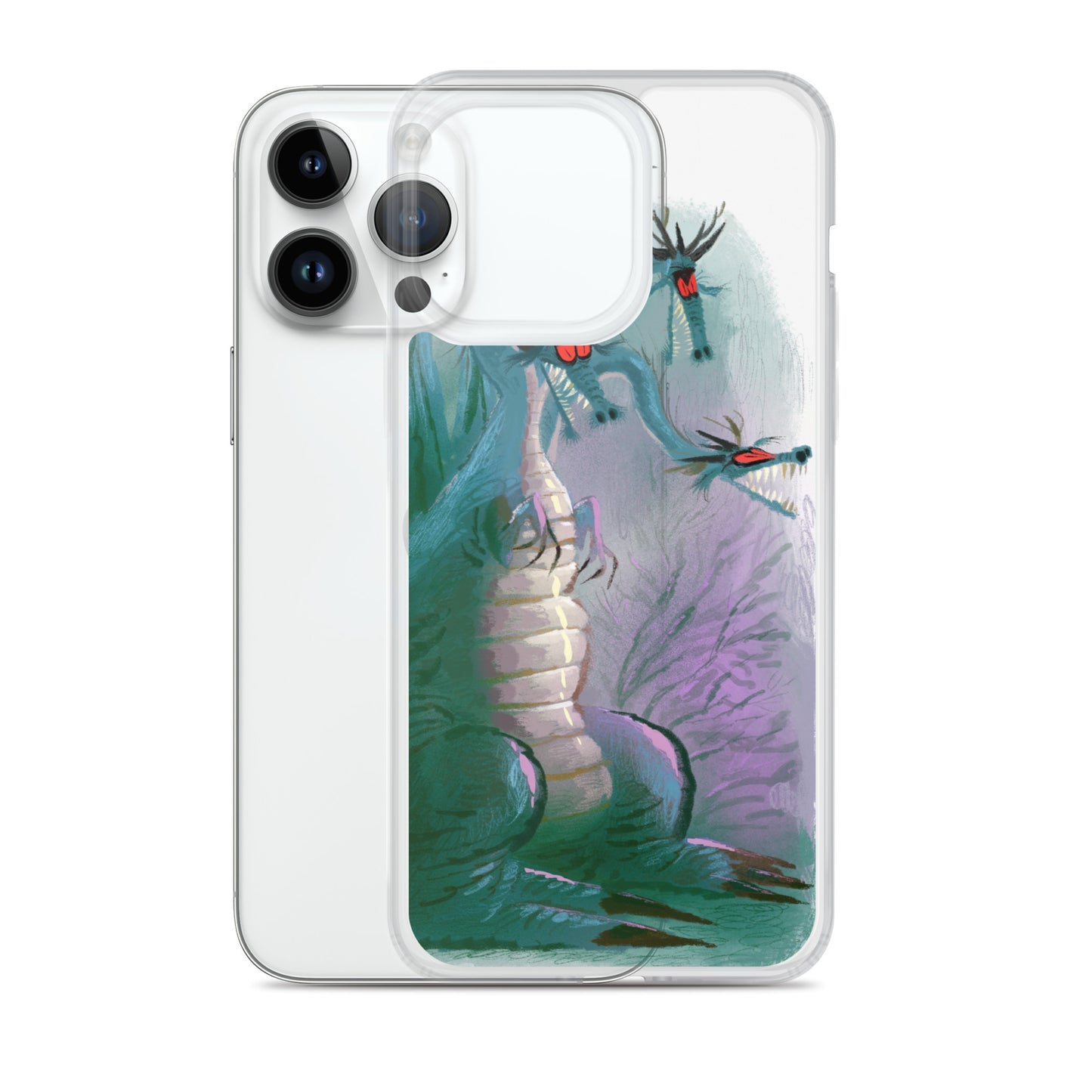 "Dragon Clear iPhone Case - Hand-Drawn Illustration by Leo Matsuda | Unique Fantasy Art Design"