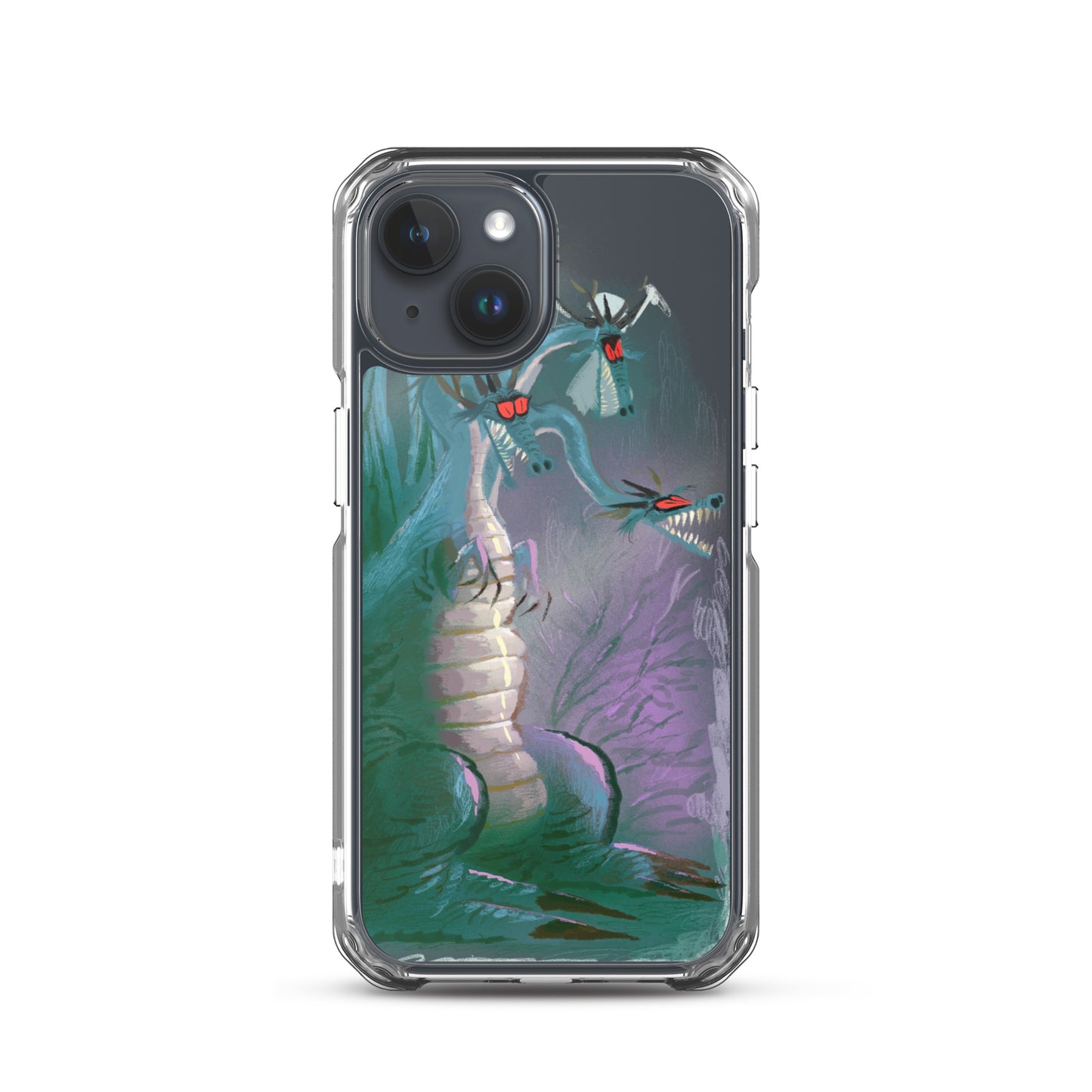 "Dragon Clear iPhone Case - Hand-Drawn Illustration by Leo Matsuda | Unique Fantasy Art Design"