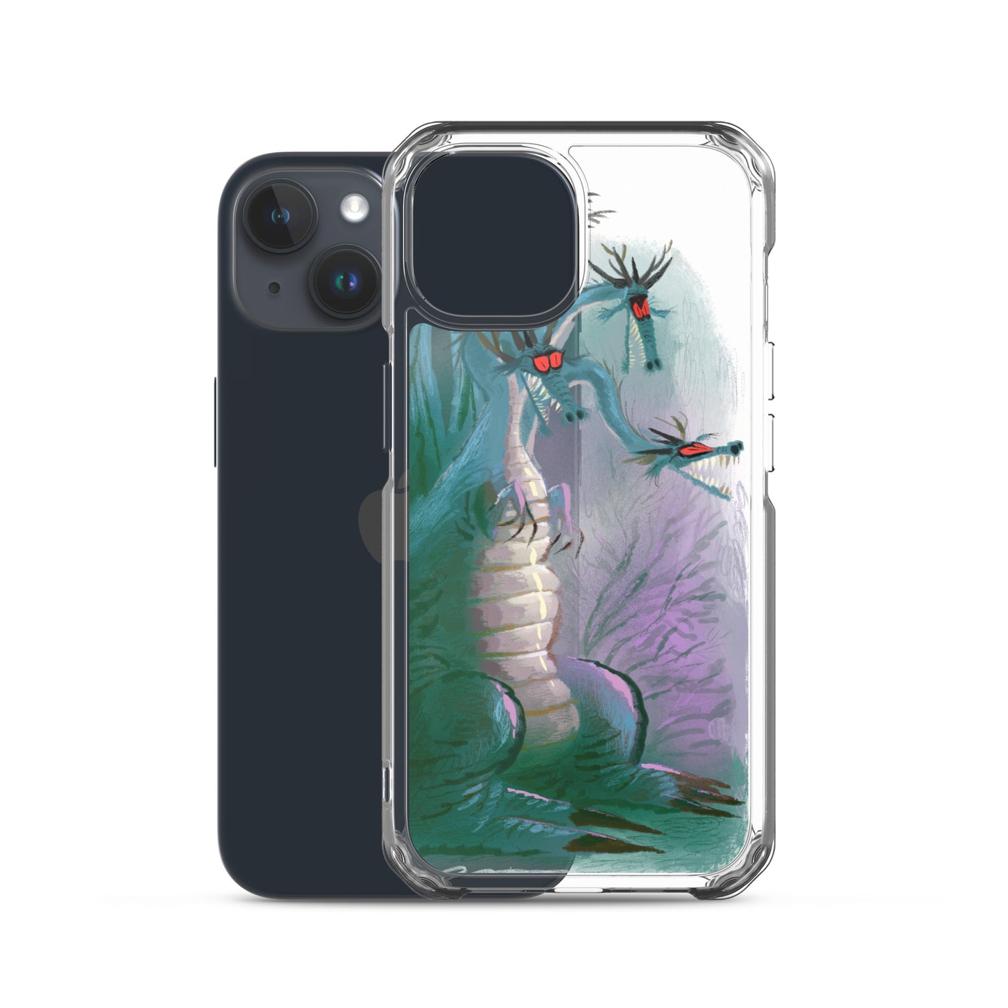 "Dragon Clear iPhone Case - Hand-Drawn Illustration by Leo Matsuda | Unique Fantasy Art Design"