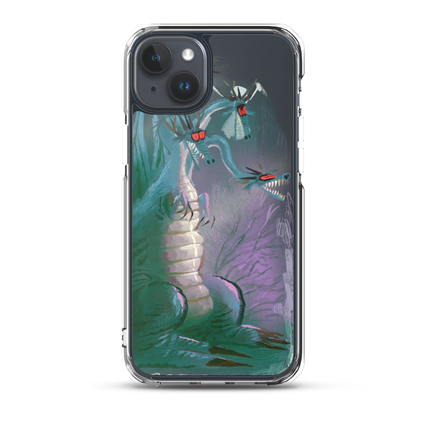 "Dragon Clear iPhone Case - Hand-Drawn Illustration by Leo Matsuda | Unique Fantasy Art Design"