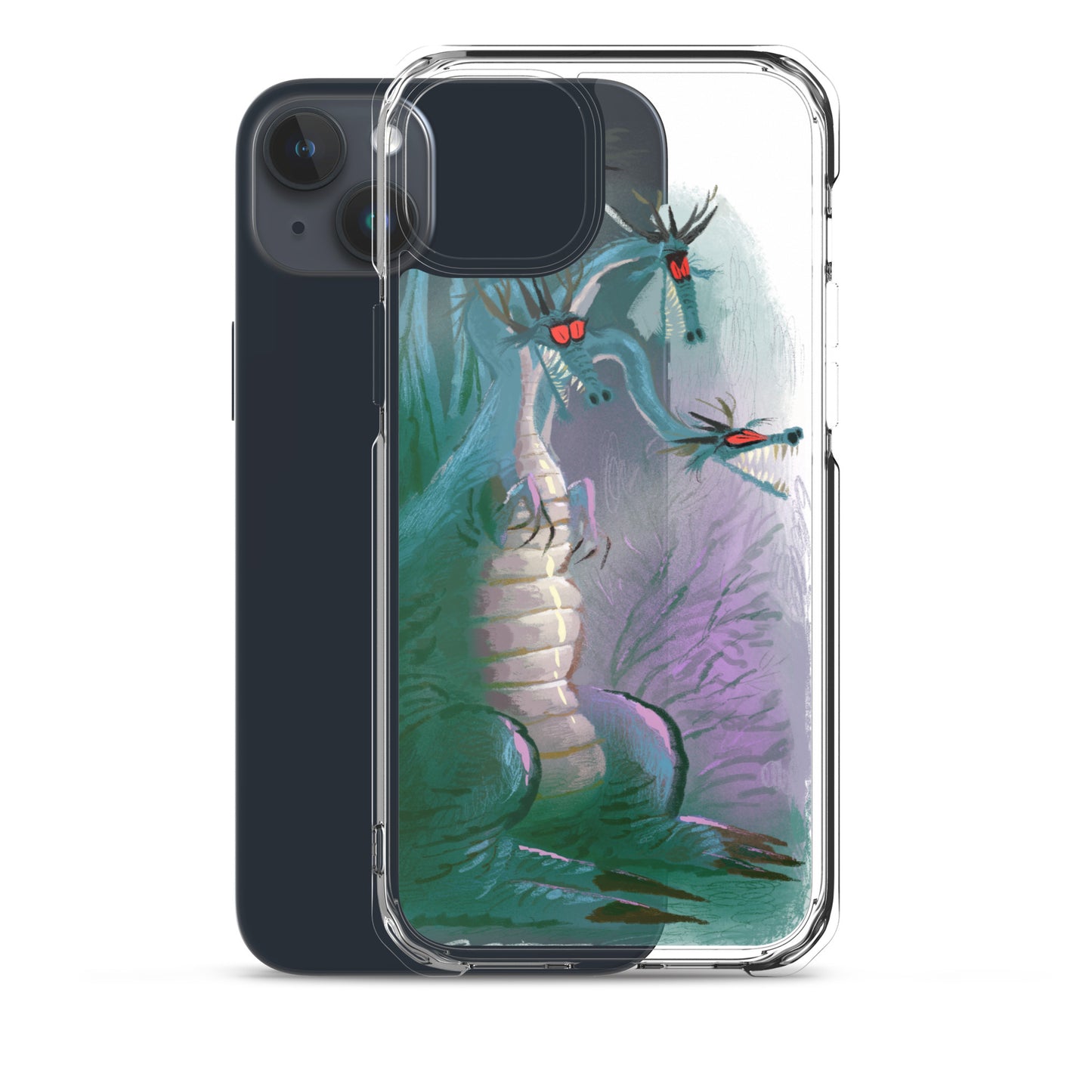 "Dragon Clear iPhone Case - Hand-Drawn Illustration by Leo Matsuda | Unique Fantasy Art Design"