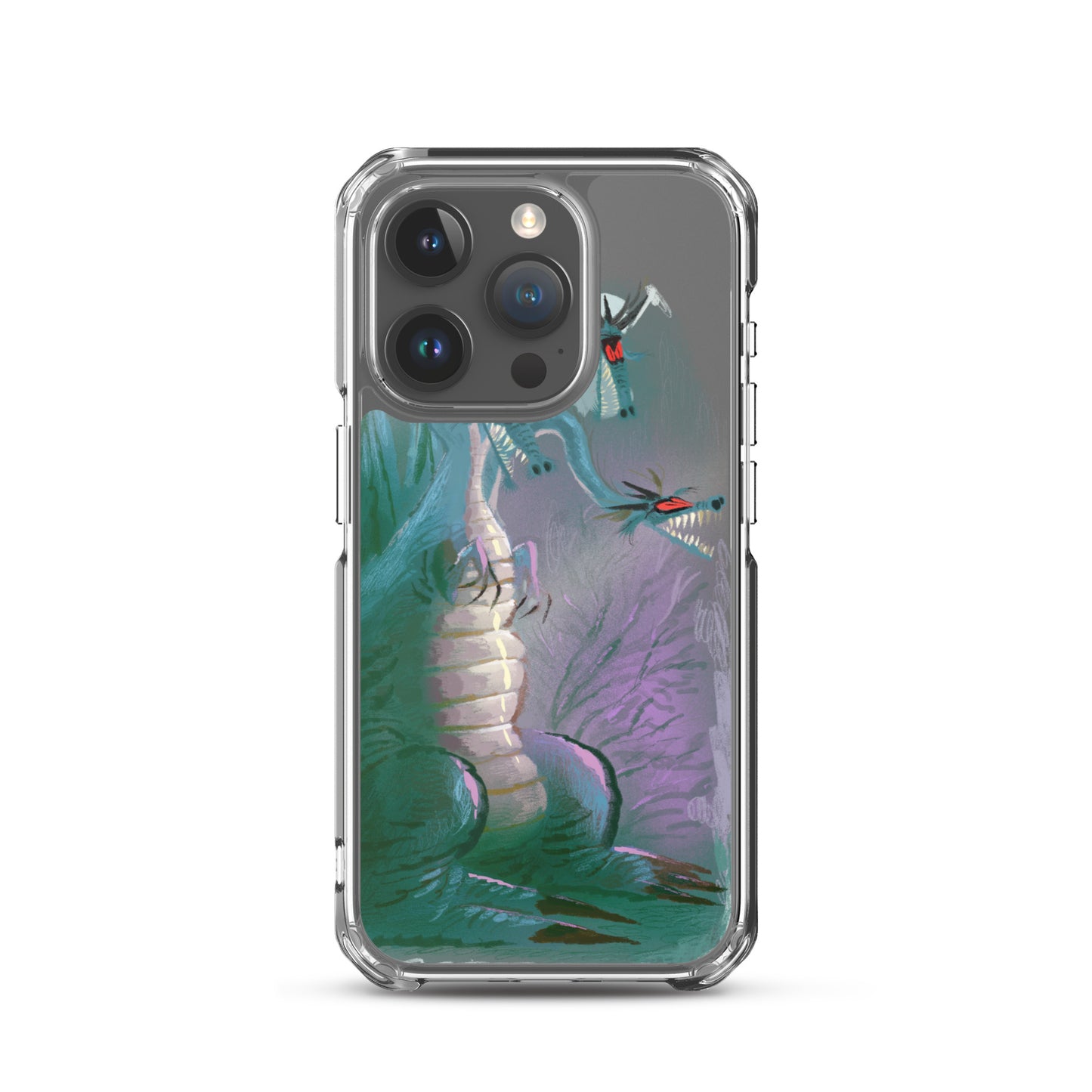"Dragon Clear iPhone Case - Hand-Drawn Illustration by Leo Matsuda | Unique Fantasy Art Design"