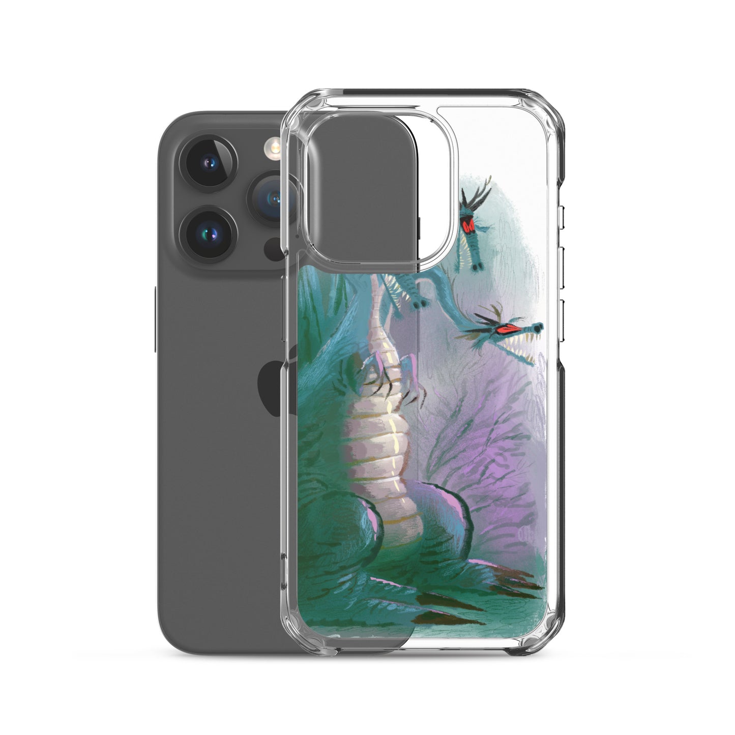 "Dragon Clear iPhone Case - Hand-Drawn Illustration by Leo Matsuda | Unique Fantasy Art Design"