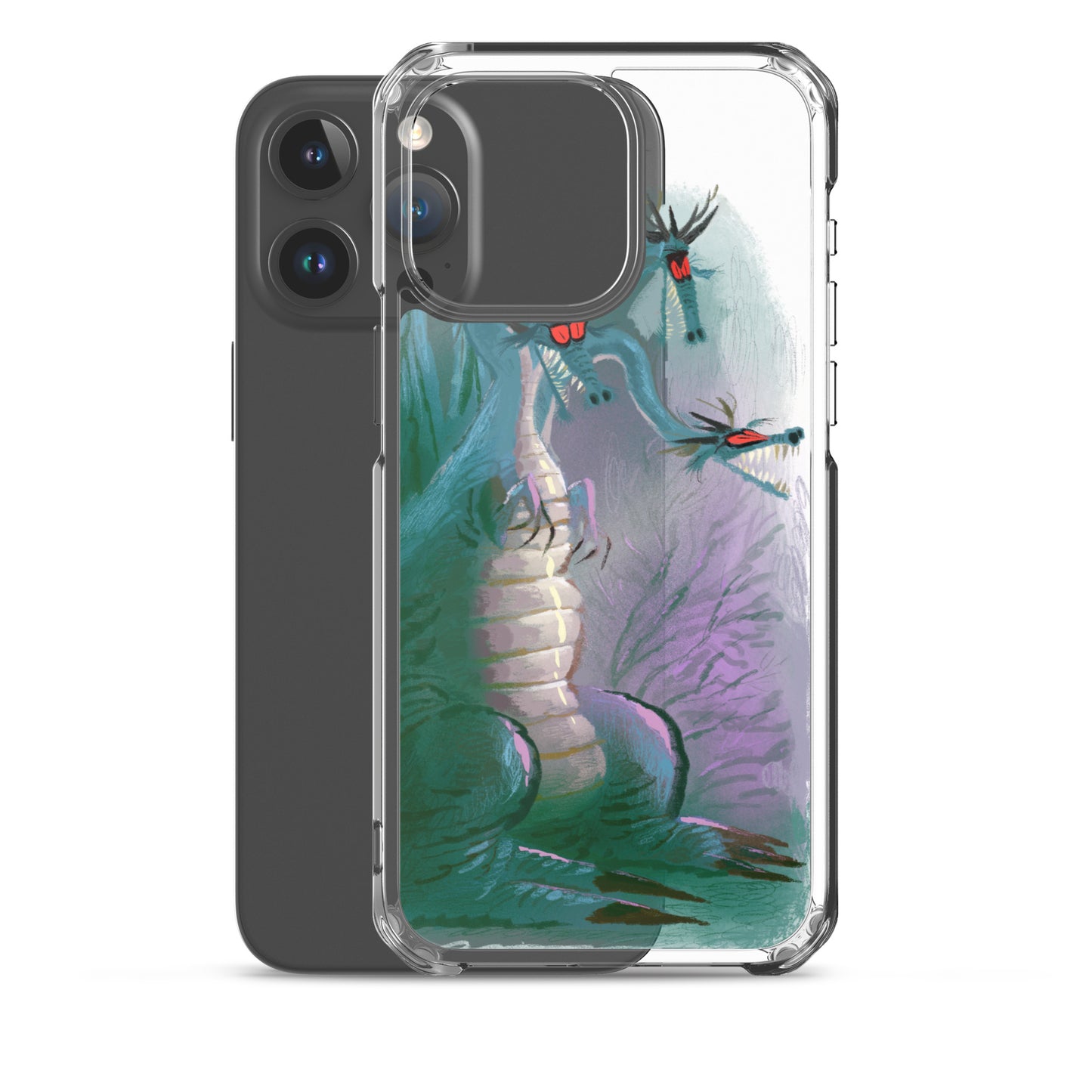 "Dragon Clear iPhone Case - Hand-Drawn Illustration by Leo Matsuda | Unique Fantasy Art Design"