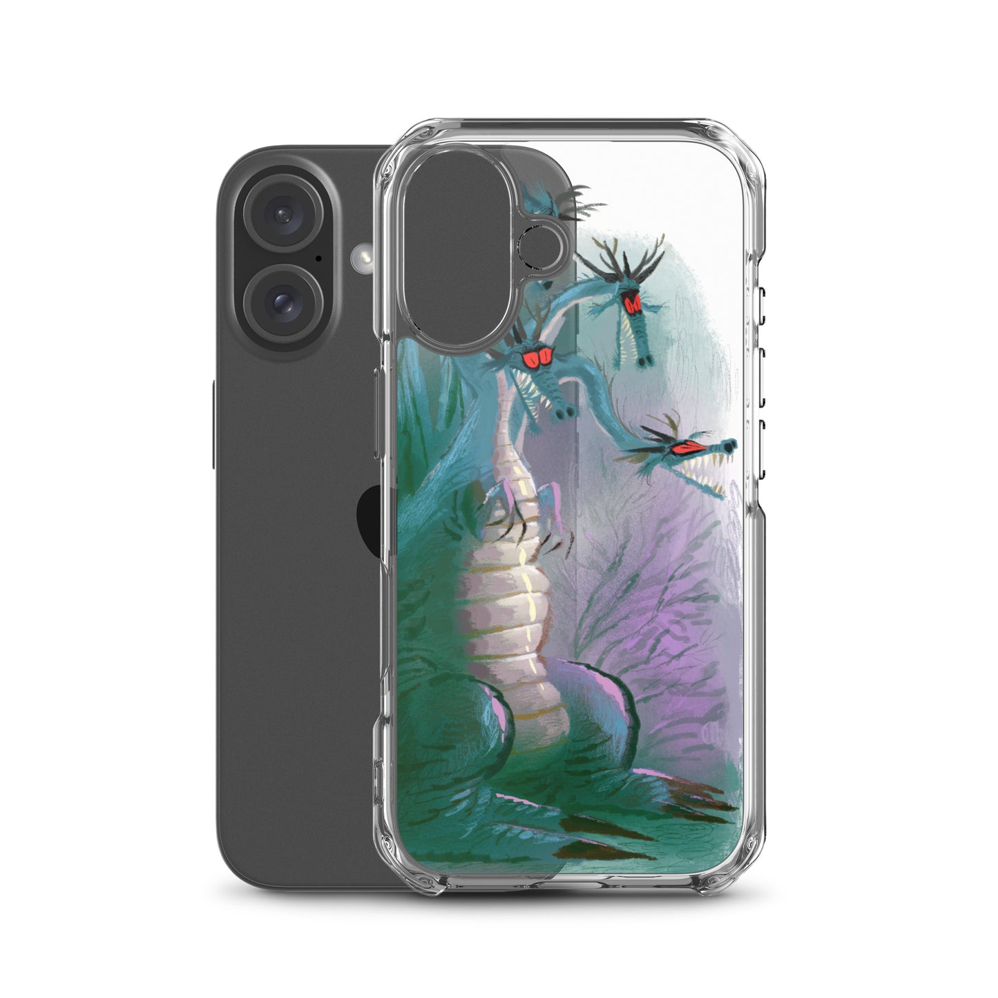 "Dragon Clear iPhone Case - Hand-Drawn Illustration by Leo Matsuda | Unique Fantasy Art Design"