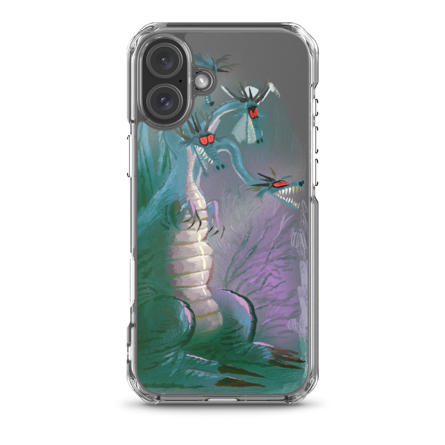 "Dragon Clear iPhone Case - Hand-Drawn Illustration by Leo Matsuda | Unique Fantasy Art Design"