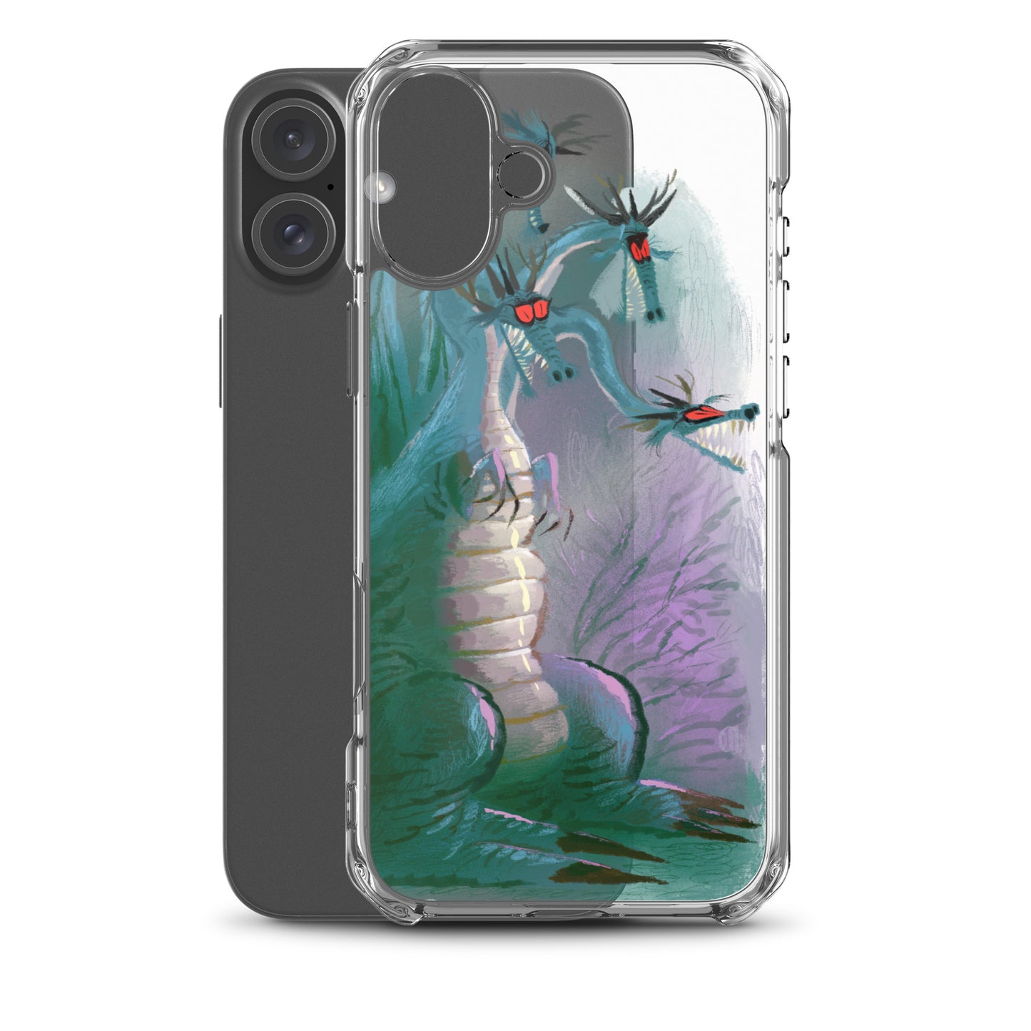 "Dragon Clear iPhone Case - Hand-Drawn Illustration by Leo Matsuda | Unique Fantasy Art Design"