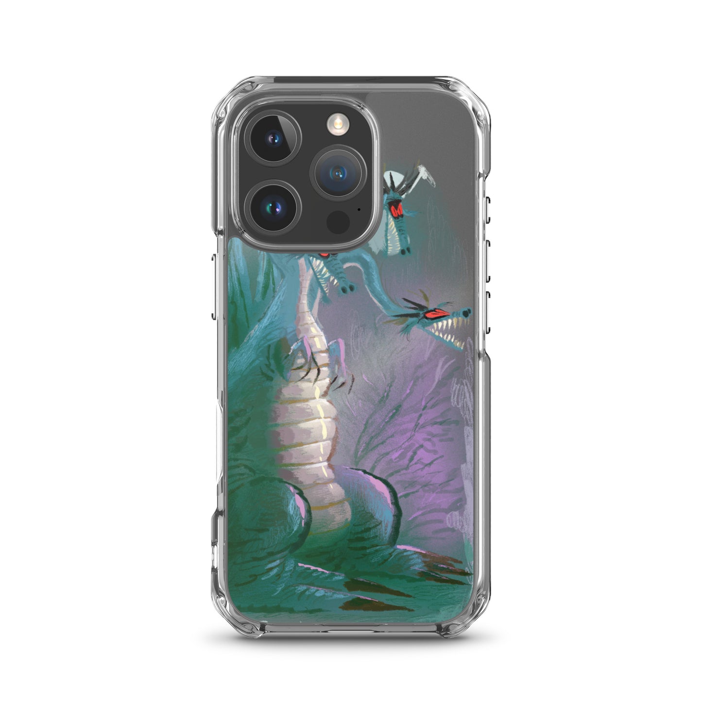 "Dragon Clear iPhone Case - Hand-Drawn Illustration by Leo Matsuda | Unique Fantasy Art Design"