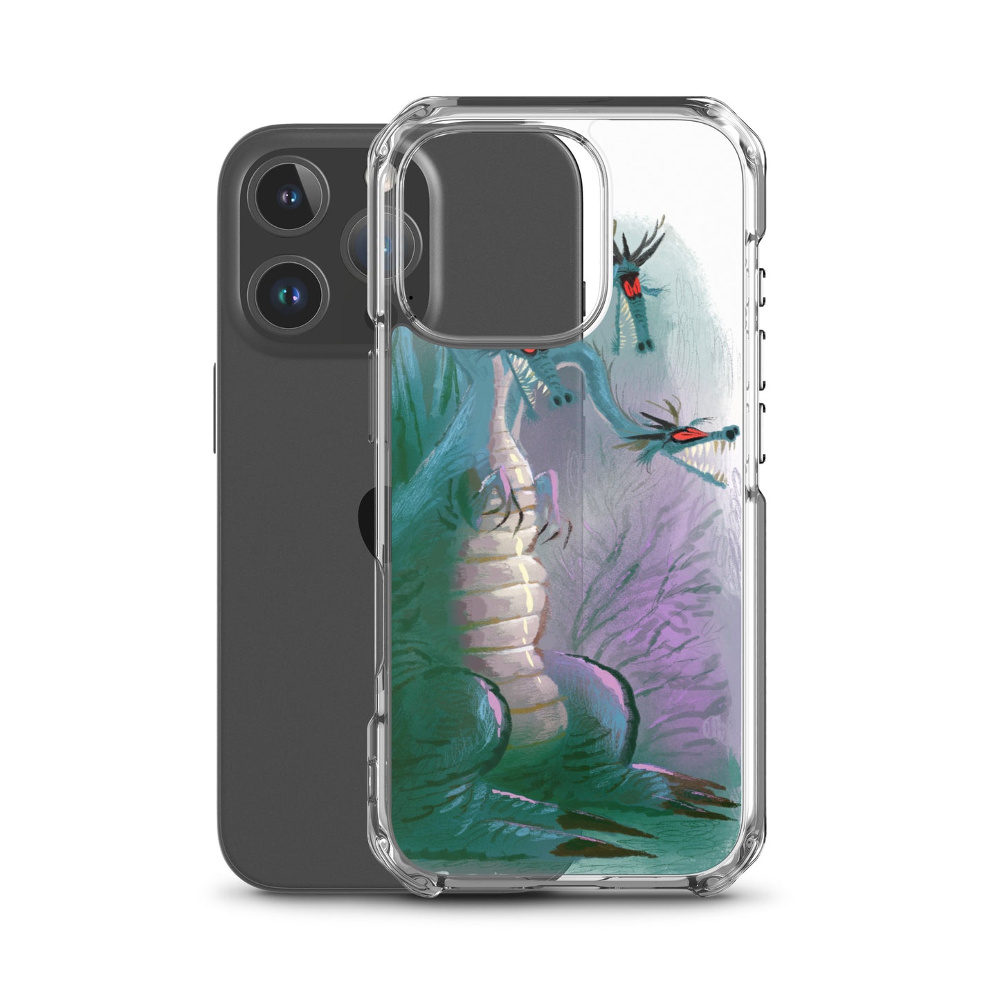 "Dragon Clear iPhone Case - Hand-Drawn Illustration by Leo Matsuda | Unique Fantasy Art Design"