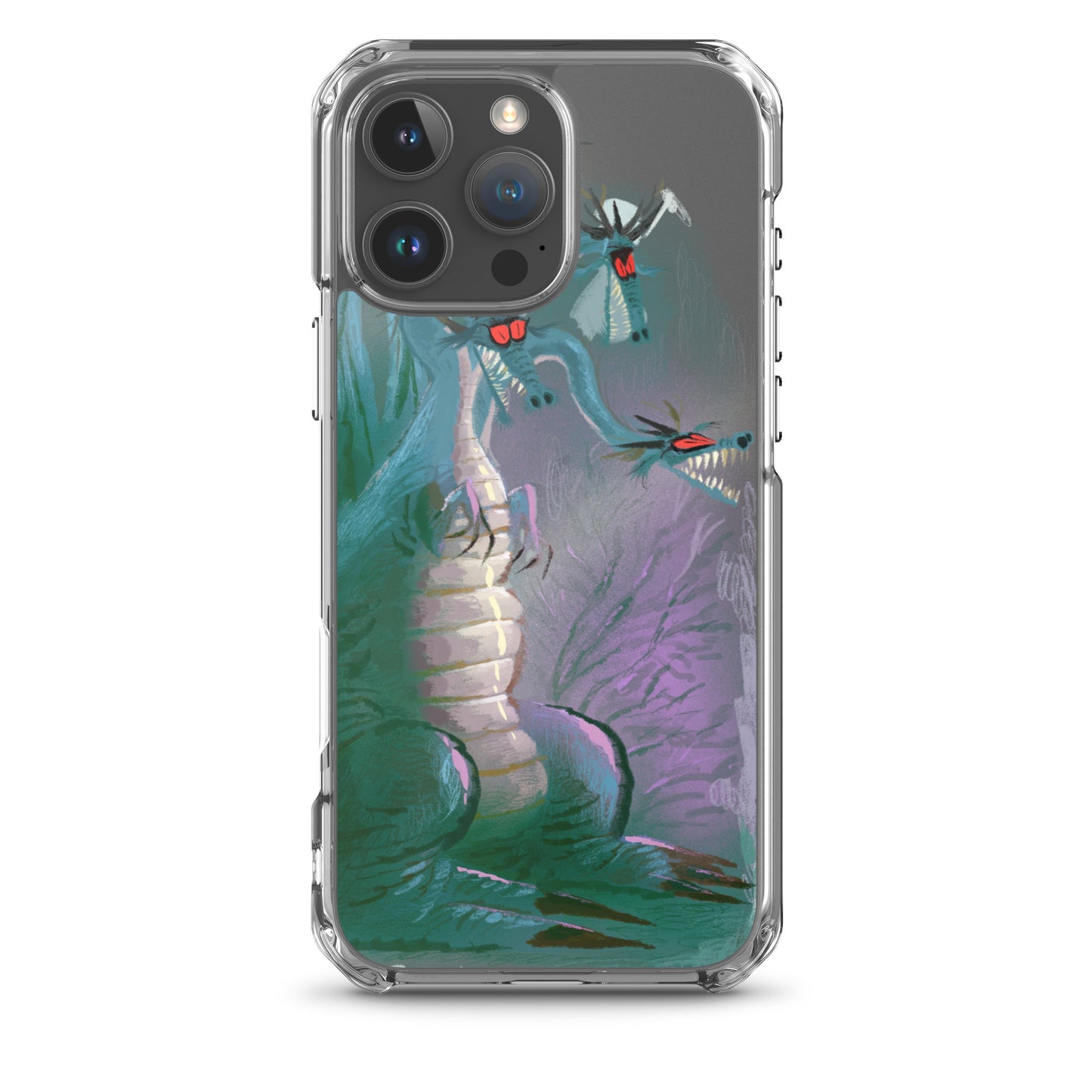 "Dragon Clear iPhone Case - Hand-Drawn Illustration by Leo Matsuda | Unique Fantasy Art Design"
