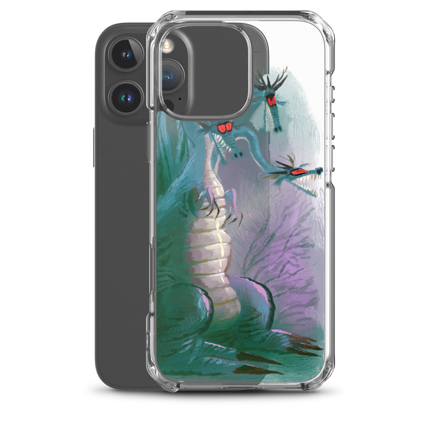"Dragon Clear iPhone Case - Hand-Drawn Illustration by Leo Matsuda | Unique Fantasy Art Design"