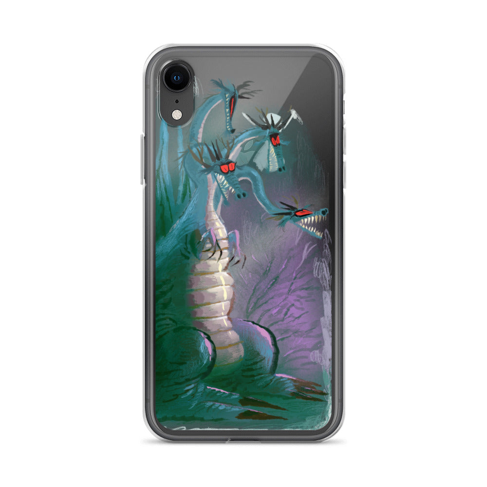 "Dragon Clear iPhone Case - Hand-Drawn Illustration by Leo Matsuda | Unique Fantasy Art Design"