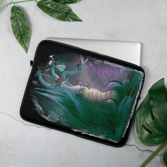 "Dragon Laptop Sleeve - Hand-Drawn Illustration by Leo Matsuda | Unique Fantasy Art Case"