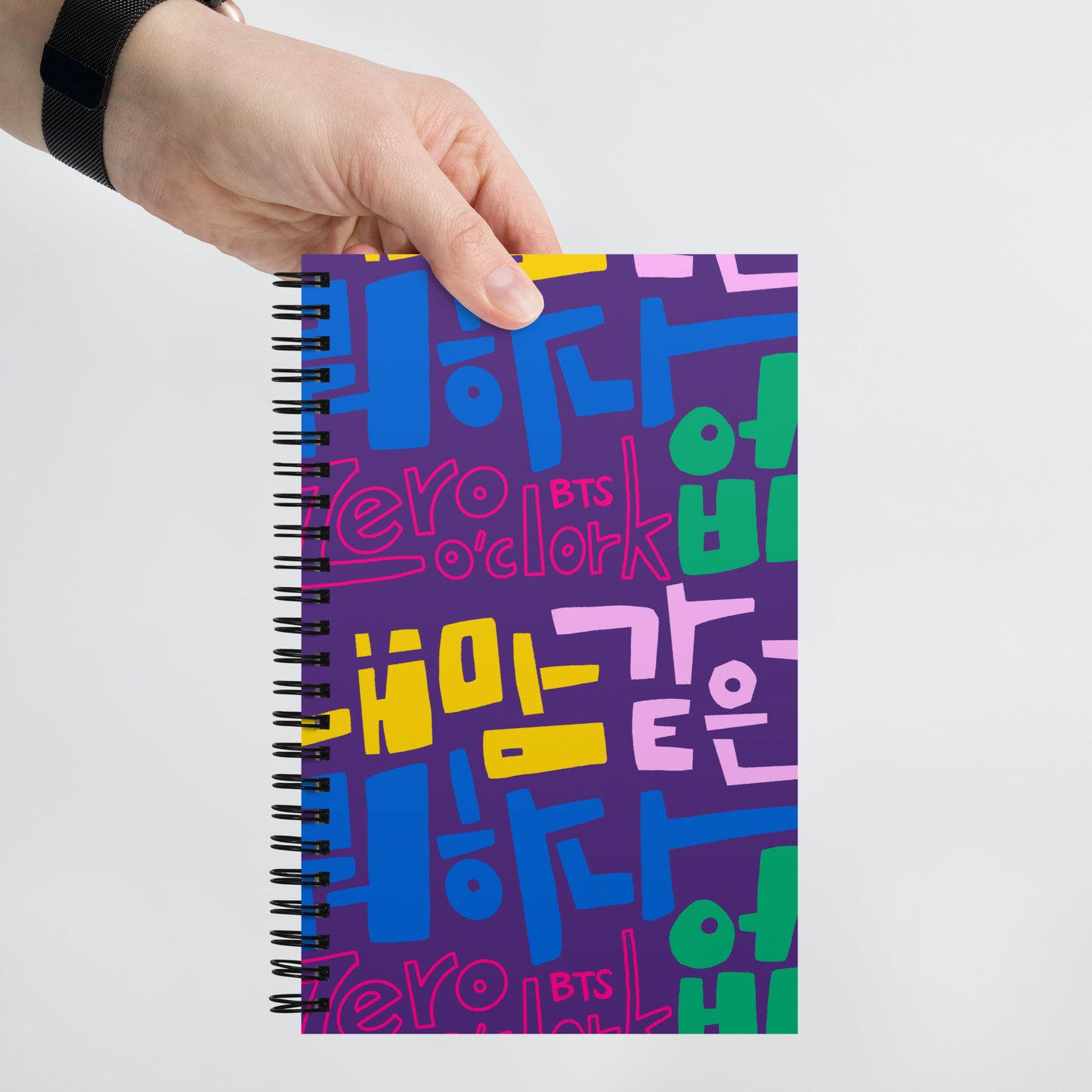 Handwritten Zero O'Clock Lyric Spiral Notebook by Hobi Nabi | BTS-Inspired Korean Lettering 내 맘 같은게 뭐 하나 없어
