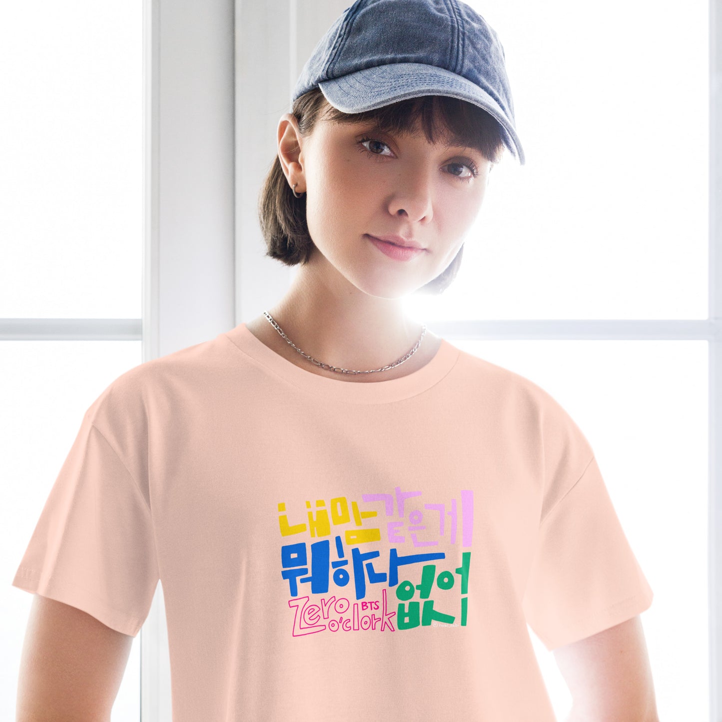 Handwritten Zero O'Clock Lyric Women’s Crop Top by Hobi Nabi | BTS-Inspired Korean Lettering 내 맘 같은게 뭐 하나 없어