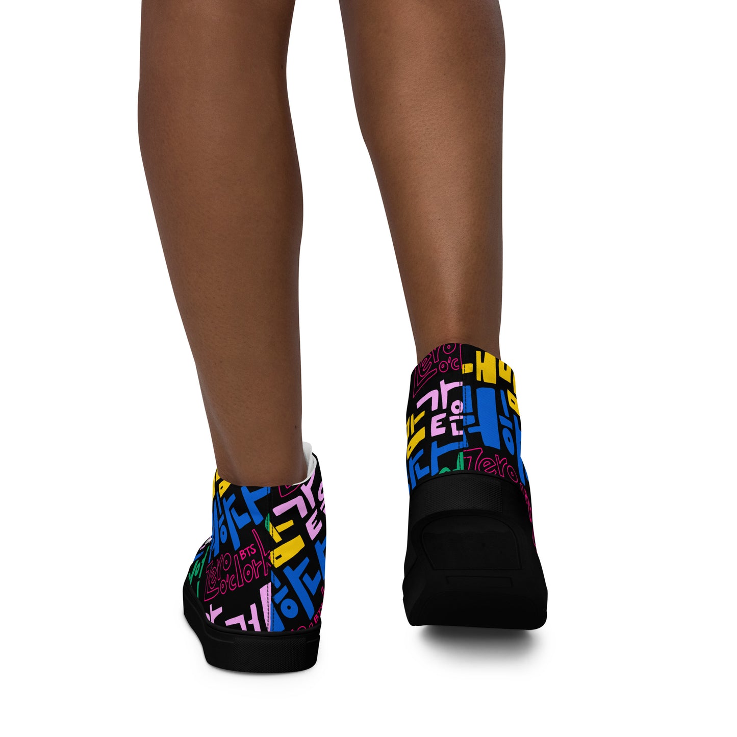 Handwritten Zero O'Clock Lyric Women’s High Top Canvas Shoes by Hobi Nabi | BTS-Inspired Korean Lettering 내 맘 같은게 뭐 하나 없어