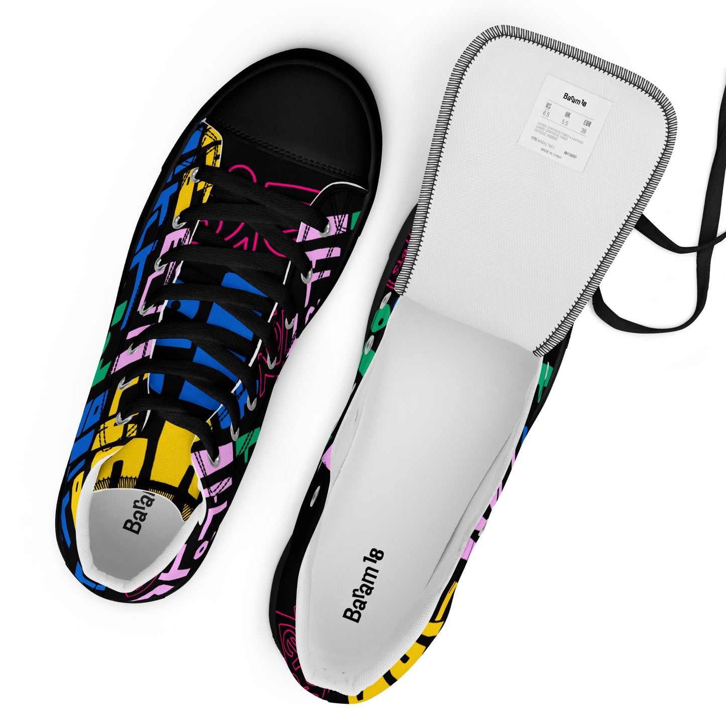 Handwritten Zero O'Clock Lyric Women’s High Top Canvas Shoes by Hobi Nabi | BTS-Inspired Korean Lettering 내 맘 같은게 뭐 하나 없어